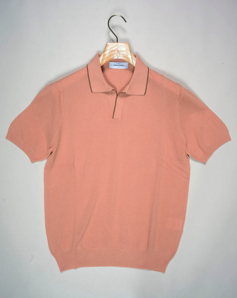 Article: 57157 / 20642 Color: 329 / Old Rosa 100% Cotton Model: Tennis Gran Sasso Capri Collar Polo Shirt / Old Rosa