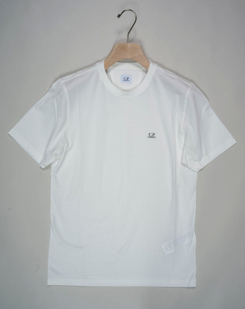 TS046A5100W Col 103 White C.P. Company 30/1 Jersey Logo T-Shirt / Gauze White