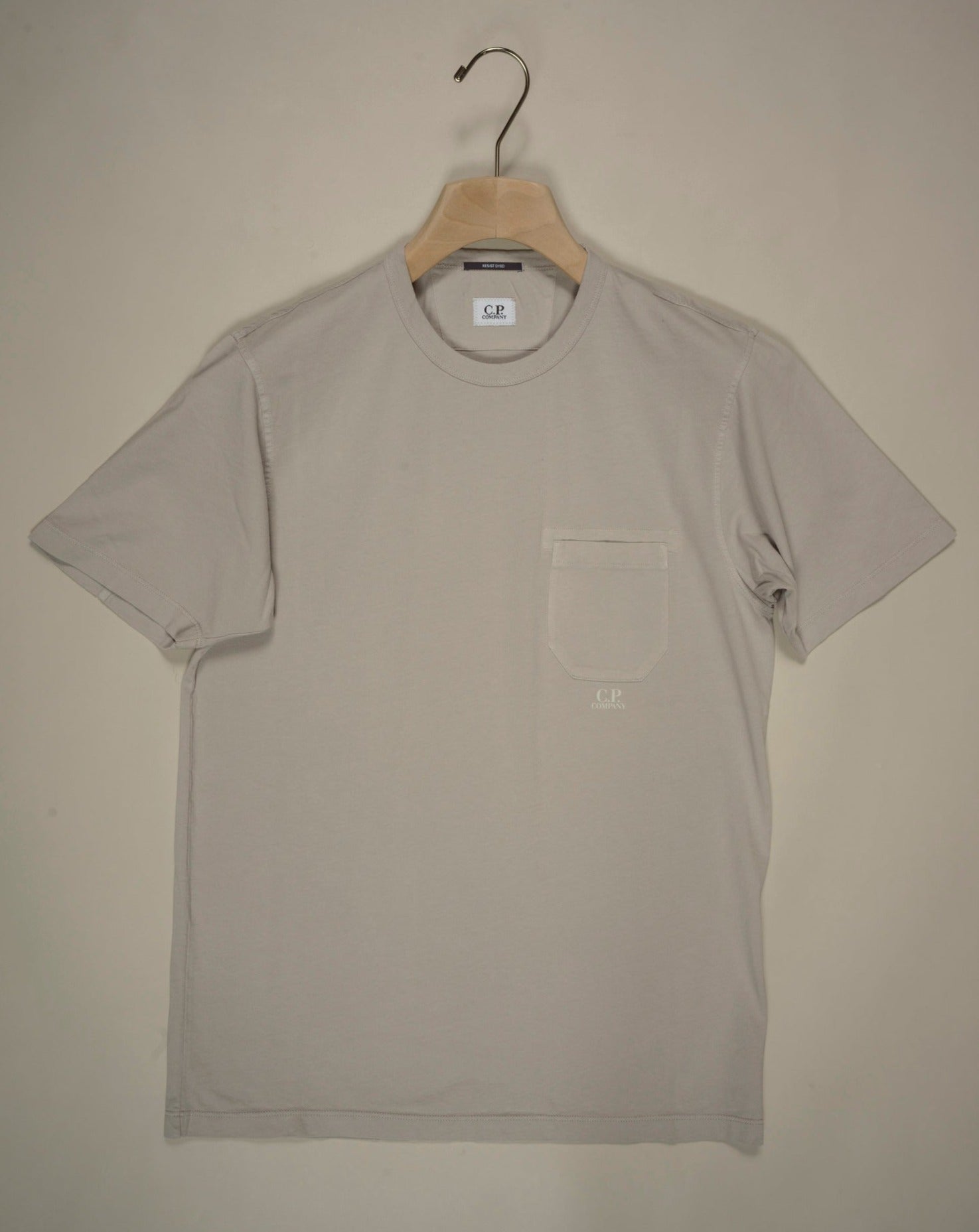 Art. TS182A 5431R Col. 936 Light Gray C.P. Company Jersey Pocket Resist Dyed T-Shirt / Flint Grey