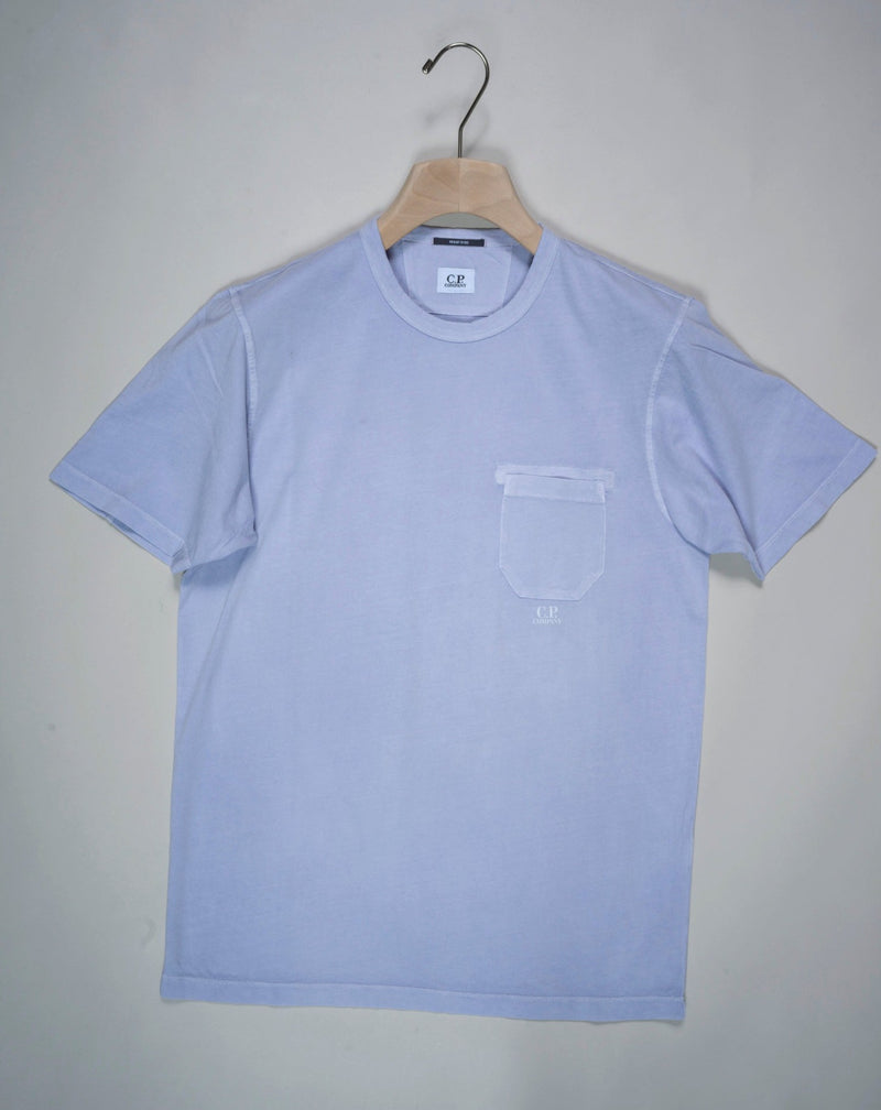 TS182A 5431R  Cosmic Sky / Lavender  C.P. Company Jersey Pocket Resist Dyed T-Shirt / Cosmic Sky