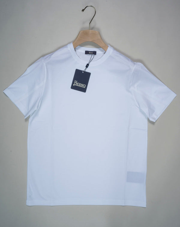 92% Cotton 8% Elastan Col. 1000 - White Art. JG000168U 52003 Herno Superfine Cotton Stretch T-Shirt / White