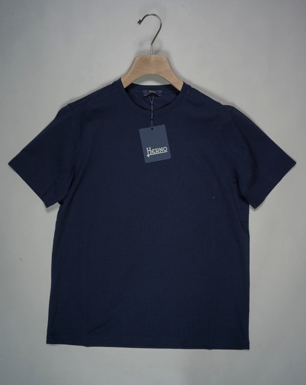 92% Cotton 8% Elastan Col. 9200 - Navy Art. JG000168U 52003 Herno Superfine Cotton Stretch T-Shirt / Navy