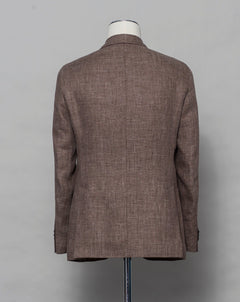 Unconstructed Patch pockets 2 Buttons Side vents Article: 32048 Model: 2652 Color: Brown / 4 Composition: 60% Linen 40% Wool L.B.M. 1911 Linen & Wool Panama Jacket / Brown
