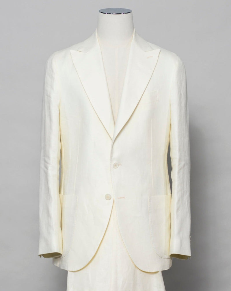 Mod. Piedigrotta Art. TS23082 Col. 4140 Off white 100% linen Drop 7 Made in Naples, Italy De Petrillo Linen Jacket / Off White