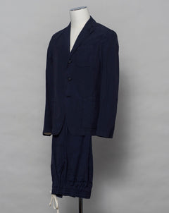 Altea Unconstructed Lightweight Shirt Jacket / Navy Article: 2352012 Color: Navy / 01 64% Lyocell 33% Cotton 3% Elastan Made in Italy Please Note: Jacket and Pants are sold separately. Matching pants you can find HERE