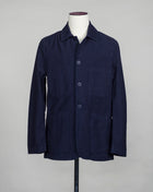 Model: Brewer Jacket Article: COF J04 E10 Color: 402 / Navy 100% Cotton Made in Veneto, Italy C.O.F. Studio Reverse Sateen Cotton Brewer Jacket / Navy