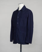 Model: Brewer Jacket Article: COF J04 E10 Color: 402 / Navy 100% Cotton Made in Veneto, Italy C.O.F. Studio Reverse Sateen Cotton Brewer Jacket / Navy