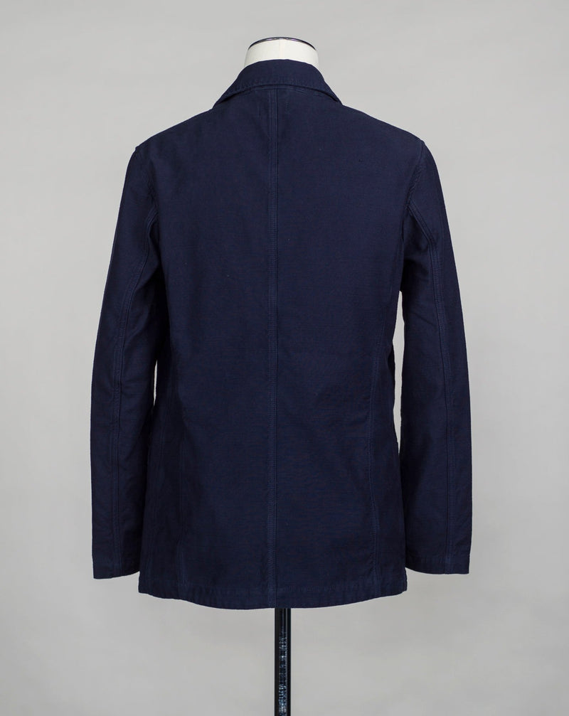 Model: Brewer Jacket Article: COF J04 E10 Color: 402 / Navy 100% Cotton Made in Veneto, Italy C.O.F. Studio Reverse Sateen Cotton Brewer Jacket / Navy