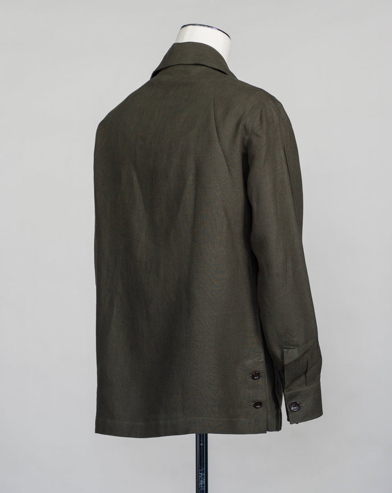 Model: Gaiola Art. Via Sahariana 330TP Color: 439 100% Linen Avino Sahariana / Olive Green Overshirt