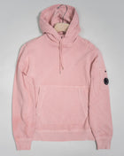 SS137A 5398R Col 509 / Pale Mauve (Pale Pink) Resist Dyed (Garment dyed) C.P. Lens on left sleeve Kangaroo pocket in front C.P. Company Cotton Fleece Resist Dyed Hoodie / Pale Mauve