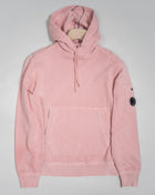 SS137A 5398R Col 509 / Pale Mauve (Pale Pink) Resist Dyed (Garment dyed) C.P. Lens on left sleeve Kangaroo pocket in front C.P. Company Cotton Fleece Resist Dyed Hoodie / Pale Mauve