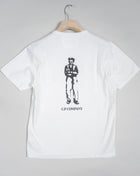 Crew neck T-shirt in a releaxed fit, featuring a graphic British Sailor print on both the front and the reverse. Crafted from mercerized cotton jersey for a reinforced fit that responds more intensely to the garment dyeing process, for an increased chromatic depth throughout the piece.  TS155A6499W Col 103 White 