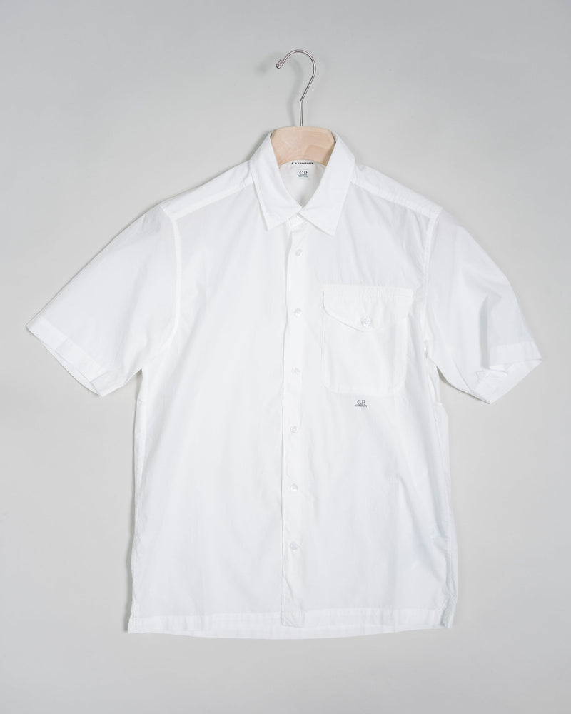 Art. 14CMSH354A 5328G Col. 103 Gauze White  C.P. Company Popeline Short Sleeve Shirt / Gauze White