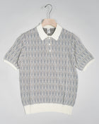 Short sleeve polo shirt in linen & cotton blend from G.R.P. Firenze. 60% Cotton 40% Linen Short Sleeves Art. PL J1 Col. Ecru-L.Brown-Blue G.R.P. Firenze Cotton & Linen Polo / Ecru