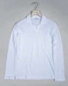Article: 60176 / 79801 Color: White / 001 100% Cotton  Made in Italy Gran Sasso Toweling Capri Collar Shirt / White