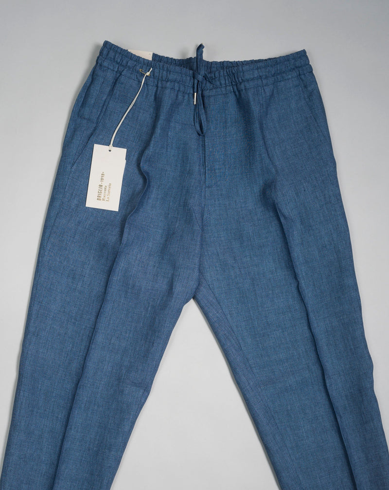 Article: 323118 Model: Wimbledons Color: 61 / Light Blue Composition: 100% Linen Made in Naples, Italy