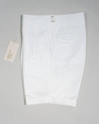 Briglia sartorial bermudas with side adjusters and two front pleats. Style: Amalfi Art 323050 Composition:  55%Co 45%Li 2 pleats in front Side Adjusters white