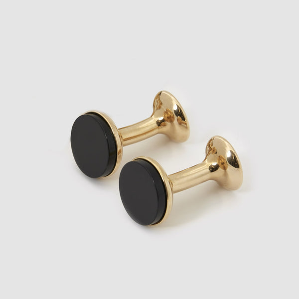 Codis Maya Onyx Bow Cufflinks / Gold Plating