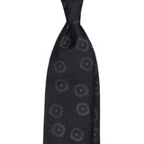 Viola Milano Floral Handrolled Woven Silk Tie / Grey Mix