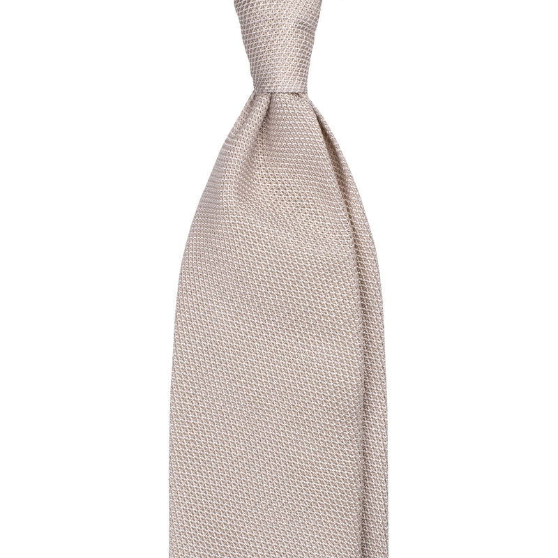 Viola Milano Grenadine Garza Fina Unlined Silk Tie / Ivory
