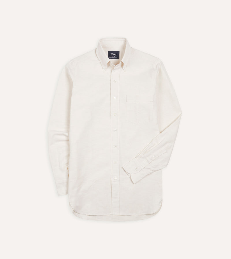 Drake's Oxford Button-Down Shirt / Cream