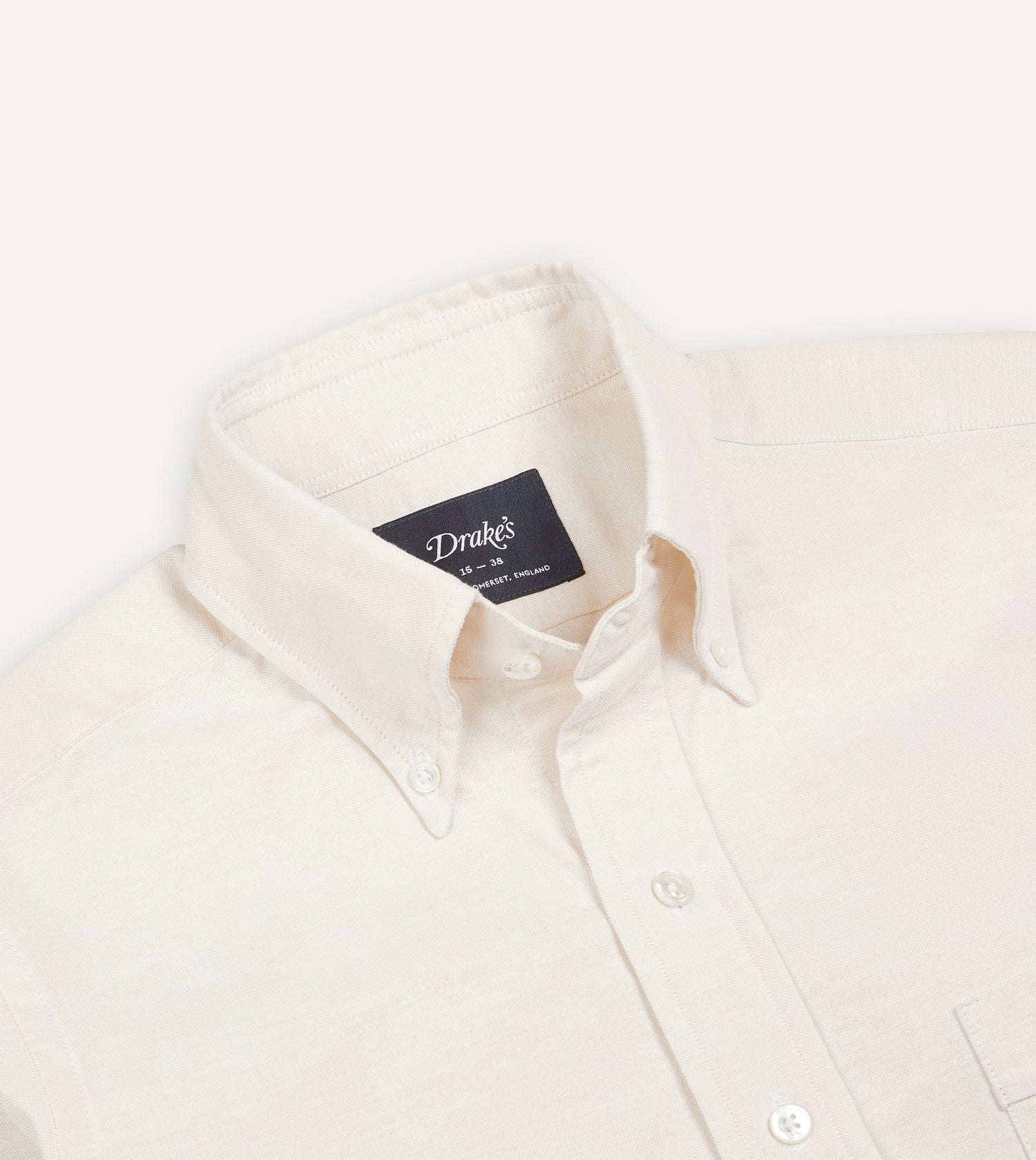 Drake's Oxford Button-Down Shirt / Cream