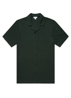 Sunspel Riviera Camp Collar Shirt / Seaweed