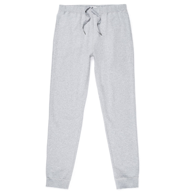 Sunspel Loopback Cotton Sweatpants / Grey Melange