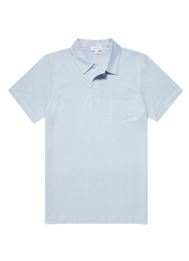 Sunspel Riviera Polo Shirt / Pastel Blue