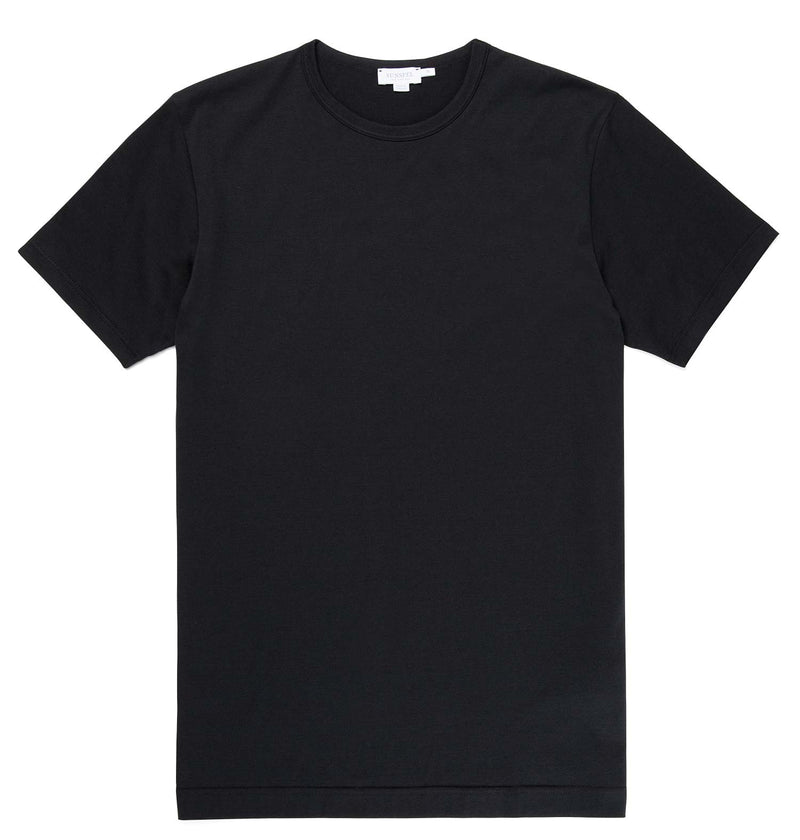 Classic Sunspel t-shirt.  100% cotton Made in England Col. Black Sunspel Crew Neck T-Shirt / Black