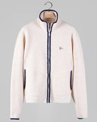 Drake's Boucle Wool Zip Fleece Jacket / Ecru